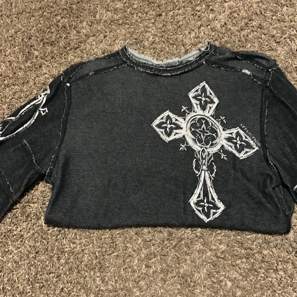 Mens reversible Affliction long sleeve shirt